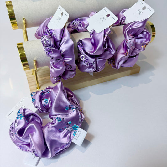 VIOLET VISION Satin Scrunchie Set