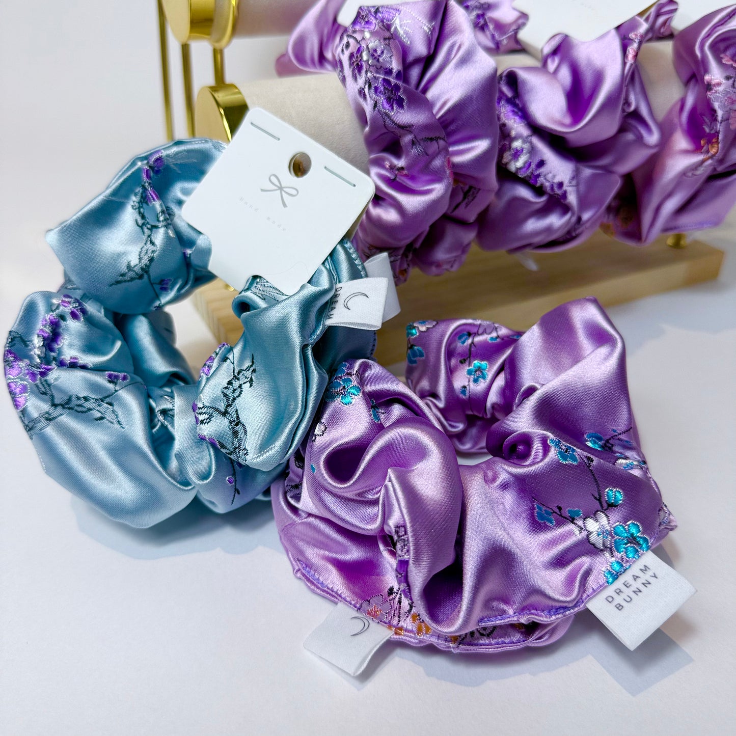 BABY BLUE Satin Scrunchie Set of 2