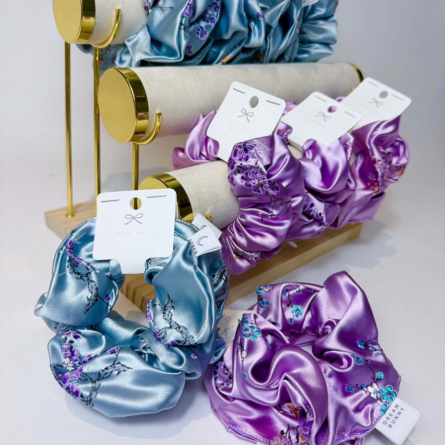 BABY BLUE Satin Scrunchie Set of 2